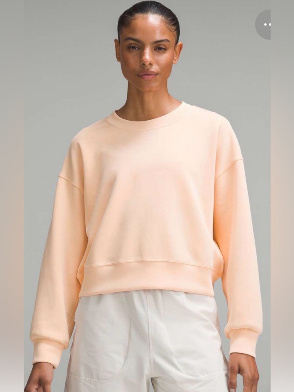 NWT Lululemon Women's Peach Bellini Cropped Softstreme Sweatshirt